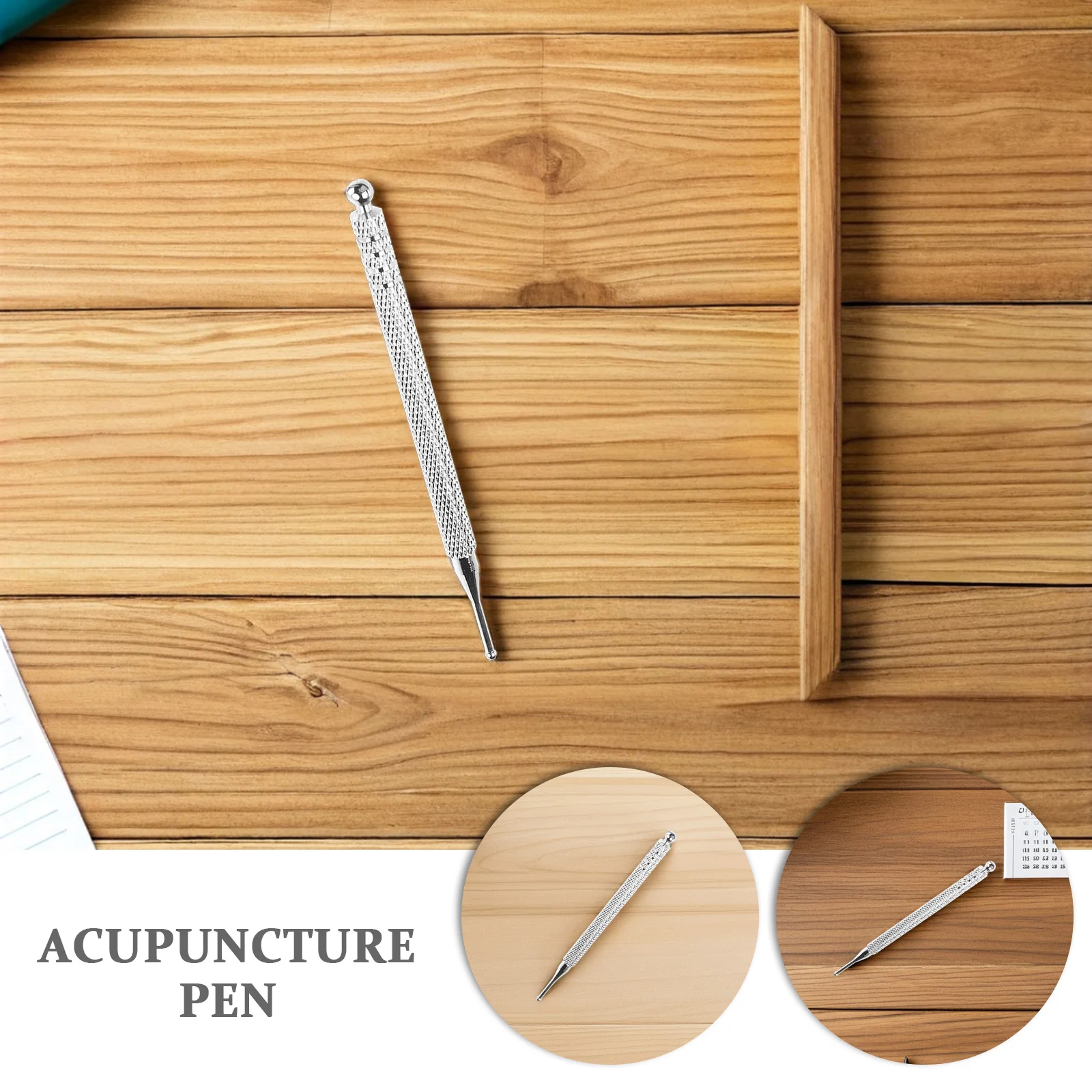 

2pcs Silver Ear Acupoint Tools Stainless Steel Probe for Face Neck Foot Massage Reflexology Auricular Point Pen