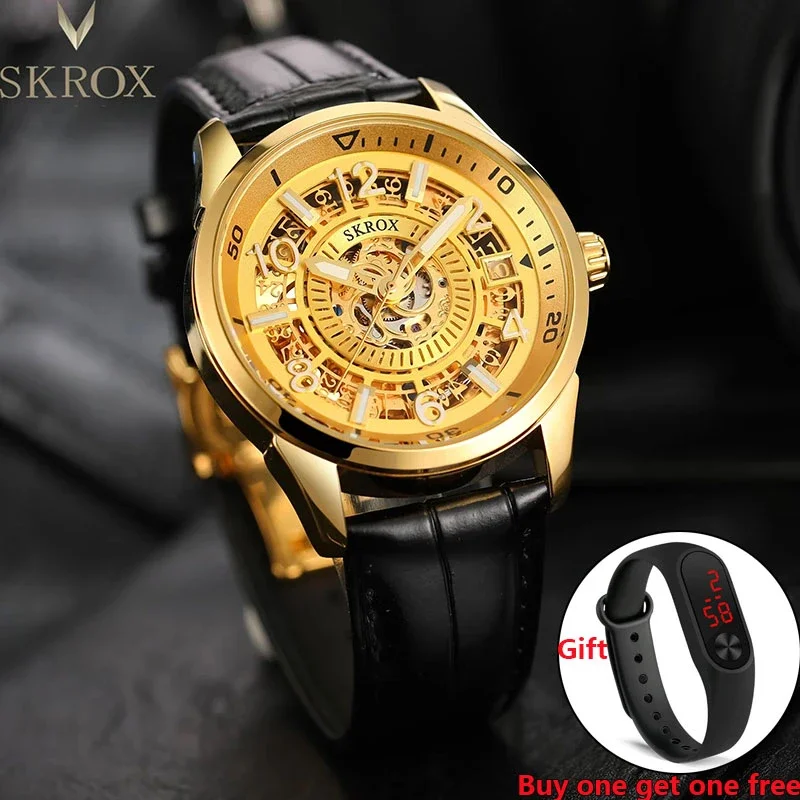 

Original Luxury Brands Skeleton Automatic Movement Watch For Men Mechanical Clock Sapphire Glass Stainless Steel Wrist Watches