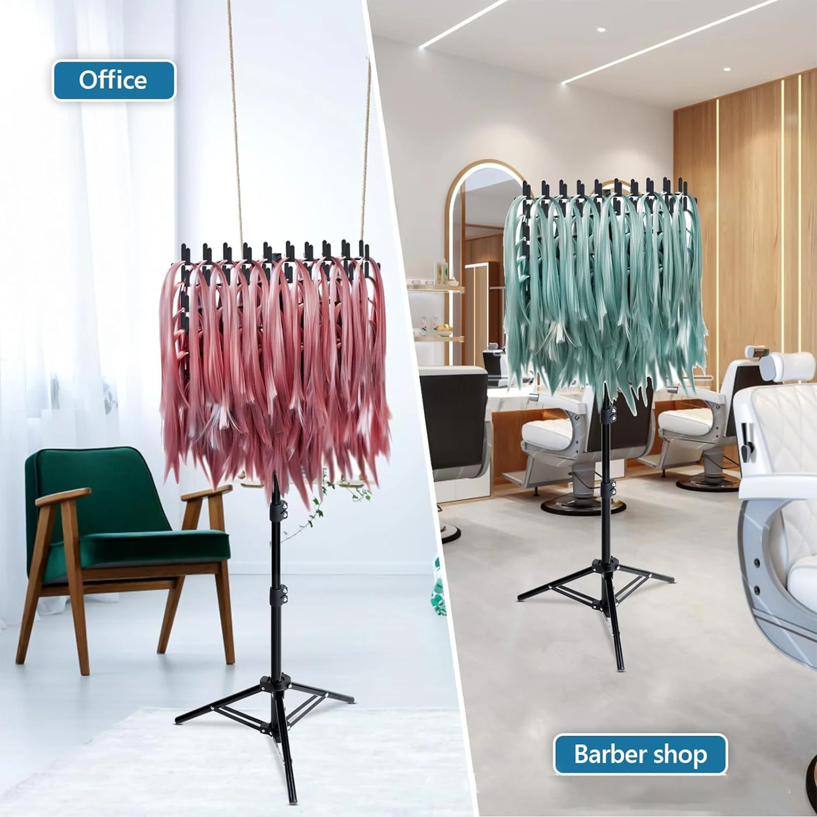 Rack de trança de cabelo 2 lados cremalheiras de cabelo para tranças em pé altura ajustável trança rack suporte de extensão de cabelo para salão de beleza casa