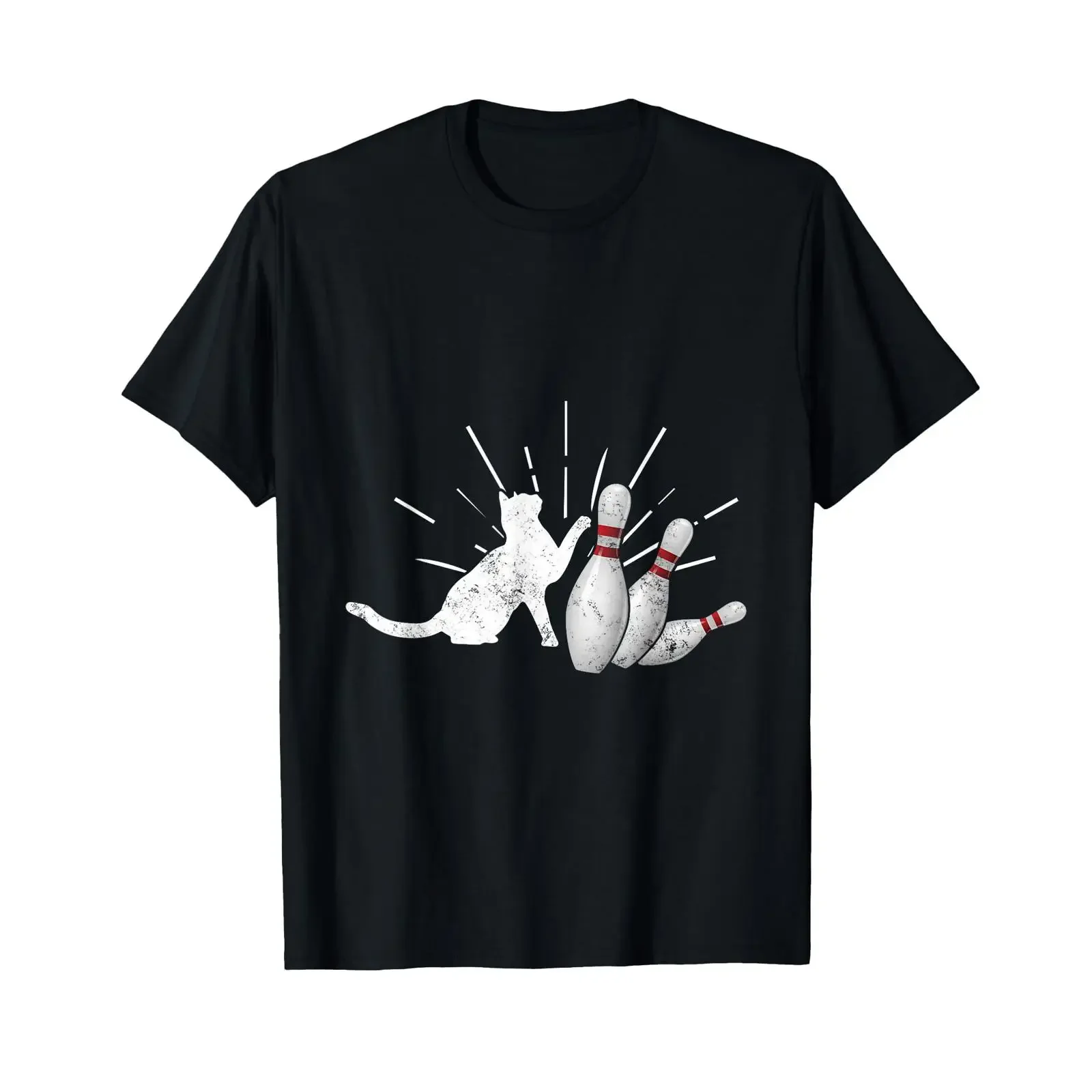 Alley Cat Tipping Pins Funny Bowling T Shirt vintage Washed homme Top For Everyday Wear designer clothes graphic Stylish