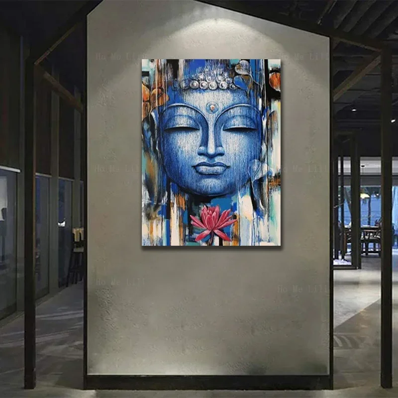 Buddhist Culture And Meditation Of The Divine Buddha Room Wall Is Decorated With Art By Ho Me Lili