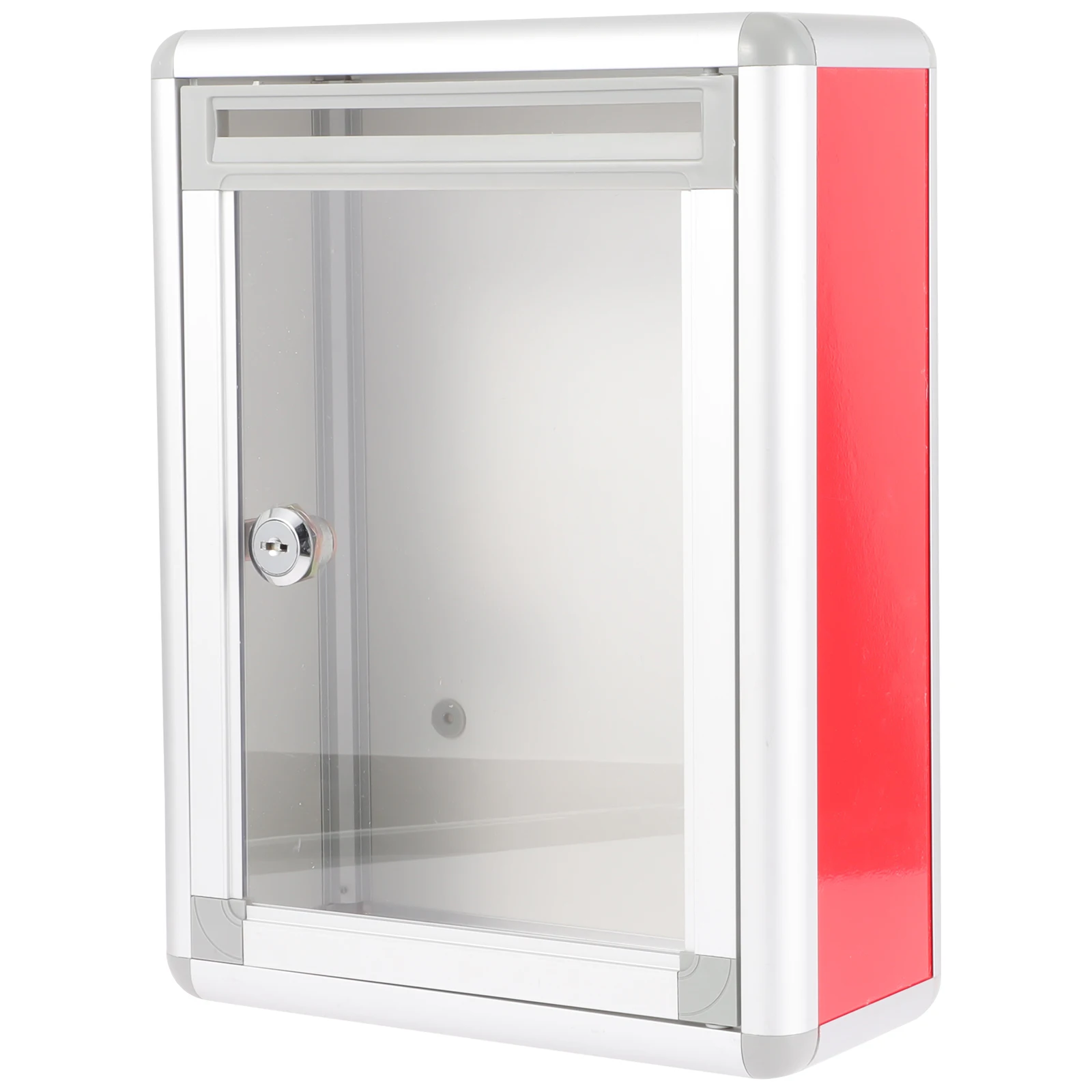 

Aluminum Alloy Ballot Box Small Size Red Wall Mounted Mailbox with Lock for Outdoor Complaint Suggestion Voting Box Durable