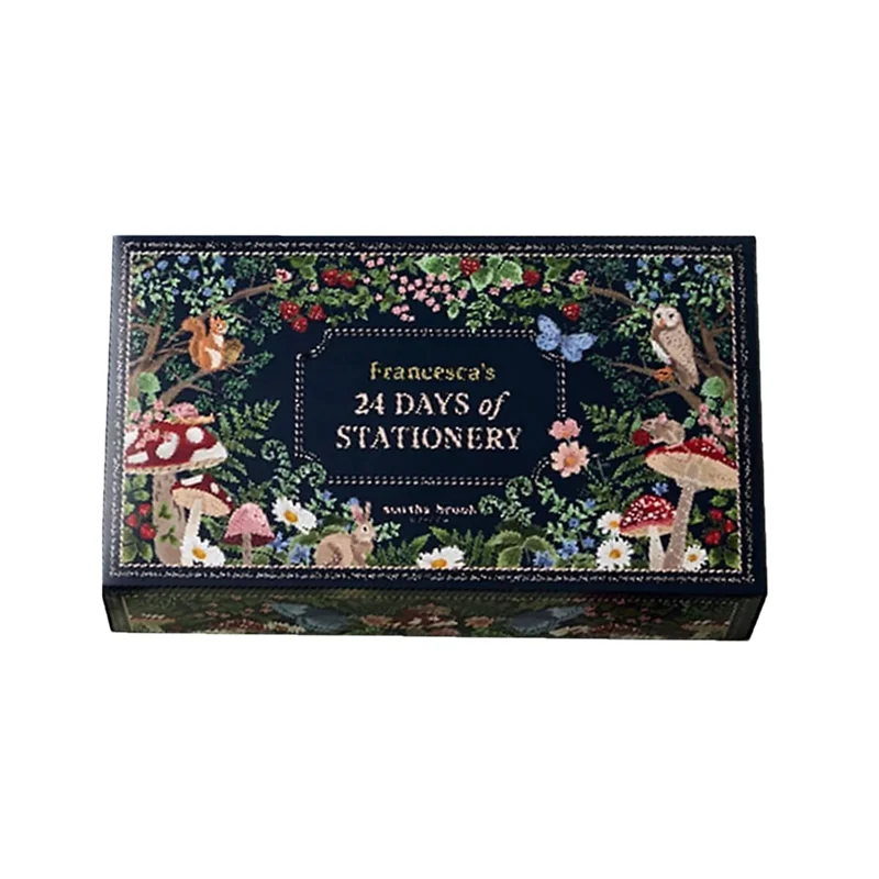 Calendario de Adviento de papelería superior 2024, calendario definitivo de cuenta regresiva navideña, calendario de Adviento de libro 2024, papelería navideña