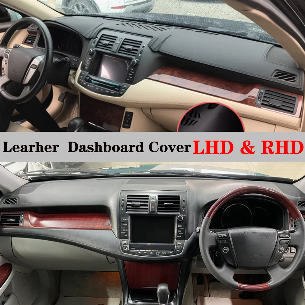 Dashboard Dash Mat Cover Leather Pad Sunshade Anti-UV Carpet Car Accessories For Toyota Crown Royal Majesta S200 2009 2010- 2013