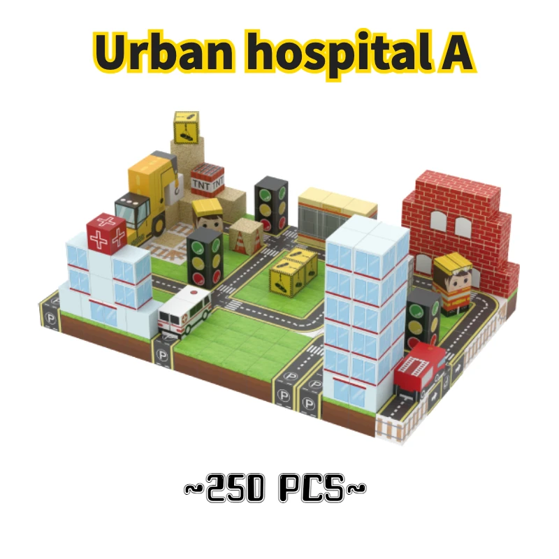 어반 시티 자석 블록 감각적 쌓기 장난감 어린이 생일 선물 자석 블록 큐브