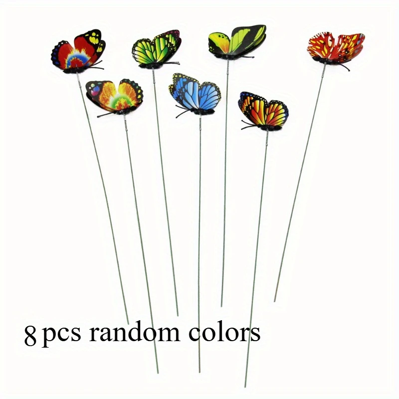 

Набор из 8 декоративных бабочек для сада, газона и патио, случайный дизайн