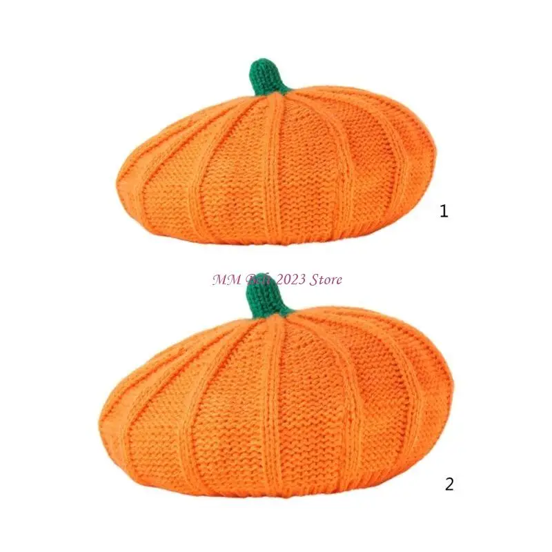 49ME Parents&Children Artist Hat Pumpkin Halloween Hats Fall Winter Hats for Adults Ladies Winter Supplies