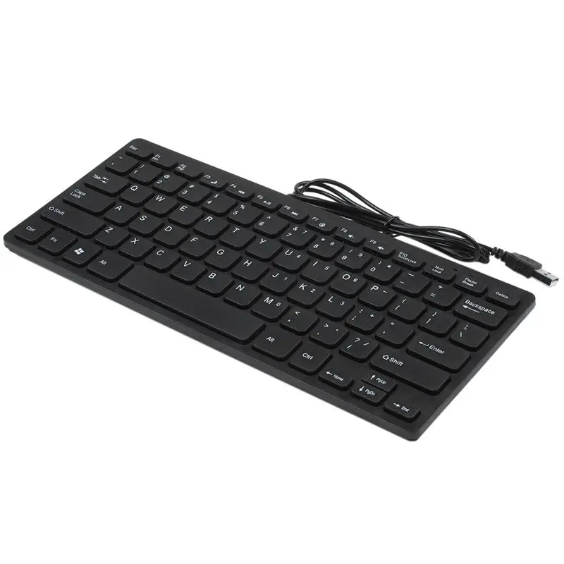 Exquisite-5X Wire Keyboard Ultra-Thin Quiet Small Size 78 Keys Mini Multimedia Usb Keyboard For Laptop Pc