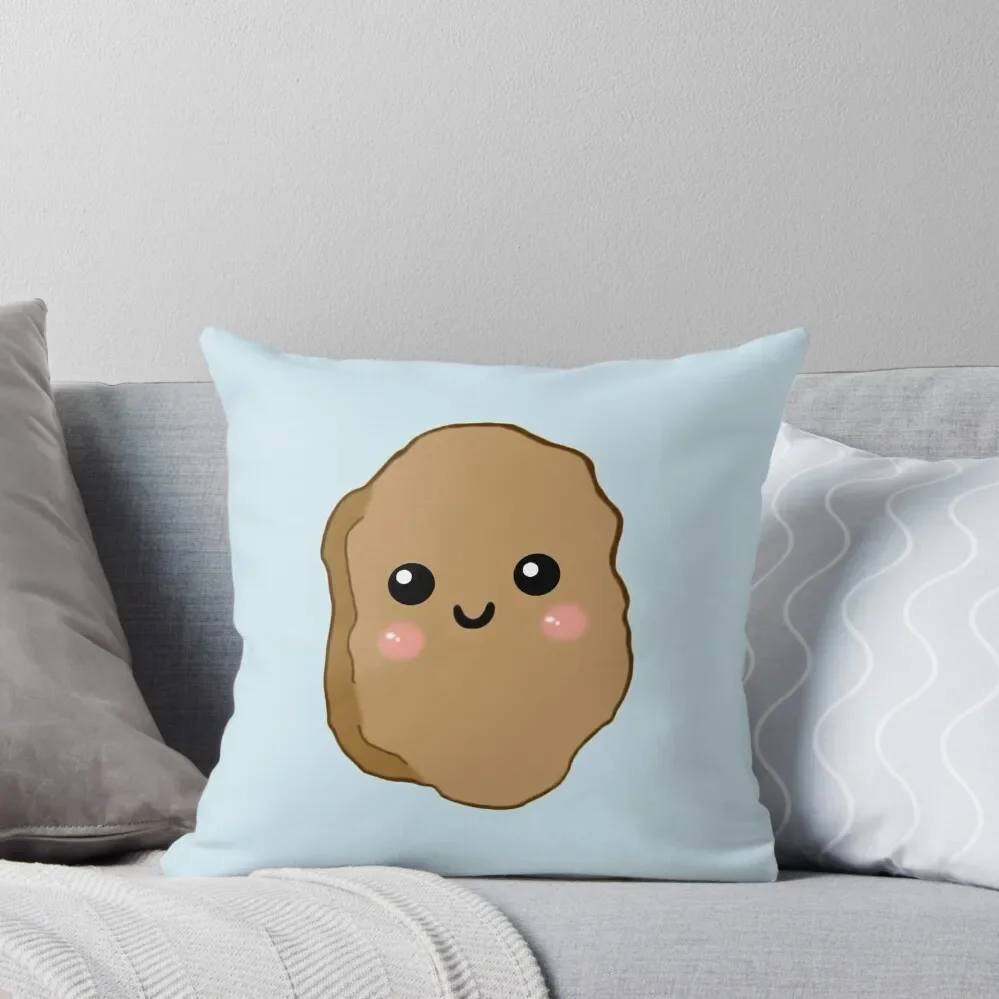 

kawaii chicken nugget Throw Pillow