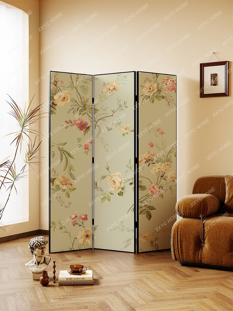 Mobile Folding Screen Dining Room Bedroom Living Room Partition Decoration Background Simple Home Blocking Pastoral Style