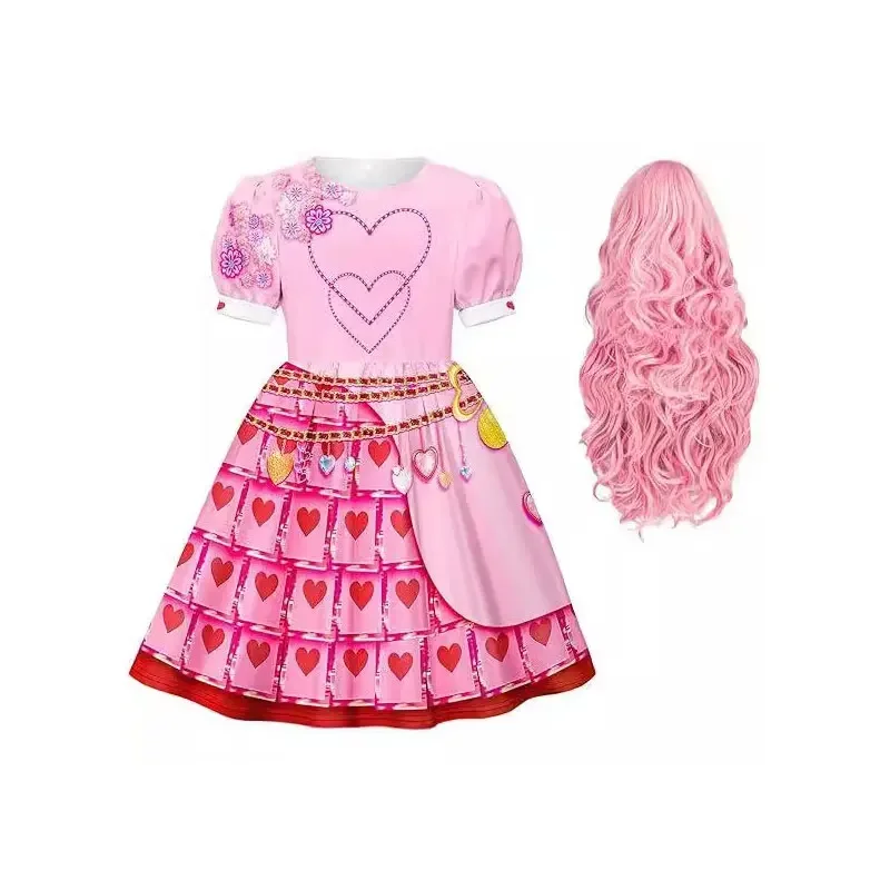 2024 크로스 보더 뉴 디센던트 4 레드 퀸즈 라이즈 걸스 드레스 레드 무대 공연 의상@0Z*