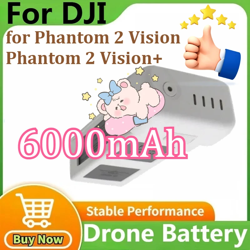 

For DJI Phantom 2 Flight Time 25 Minutes Compatible for Phantom 2 Vision/Phantom 2 Vision+ Intelligent Flight Battery 6000mAh