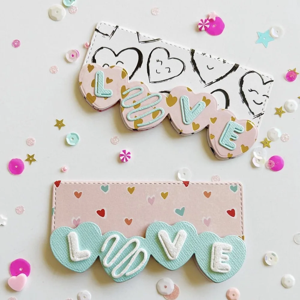 KSCRAFT Valentine Cookie Bag Topper Metal Cutting Dies Stencils for DIY Scrapbooking Decorative Embossing DIY Paper Cards