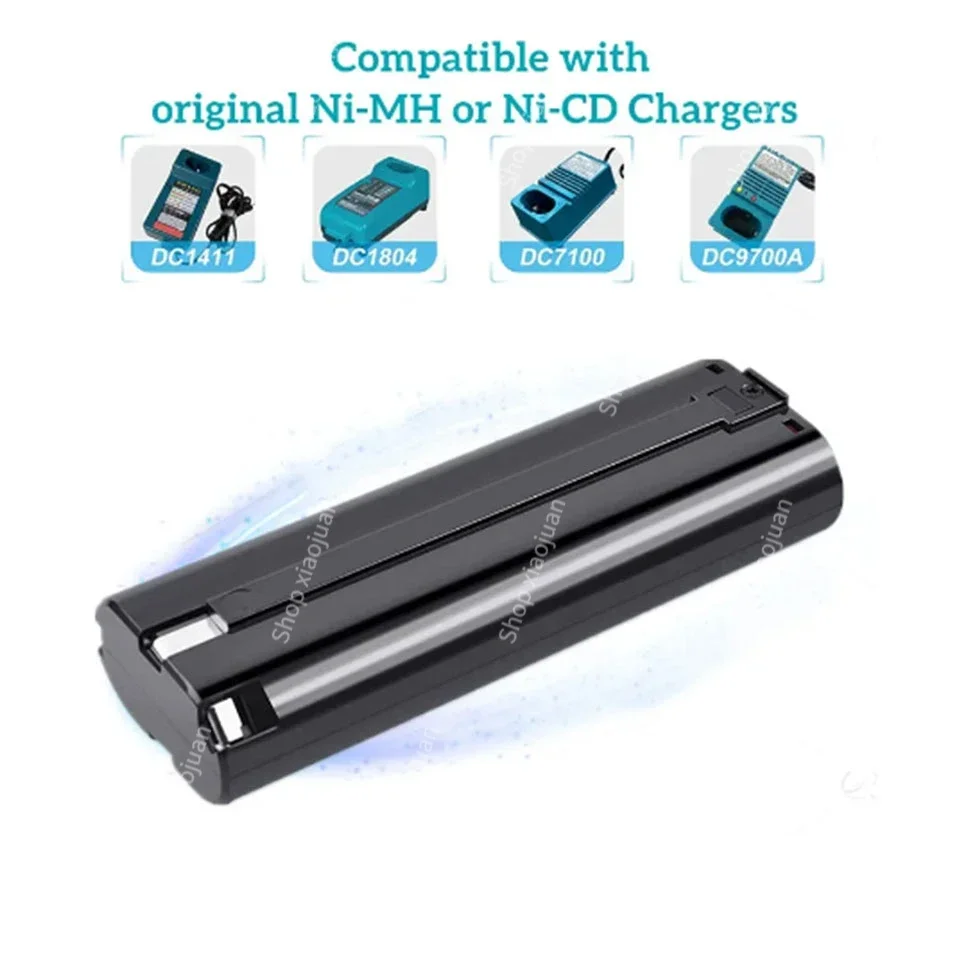 Bateria de substituição para Makita, Ferramenta Recarregável, 7.2V, 4800mAh, 9000, 7000, 7002, 7033, 4770D, 6002D, 6010D, 6710D, 9035D, Ni-Mh