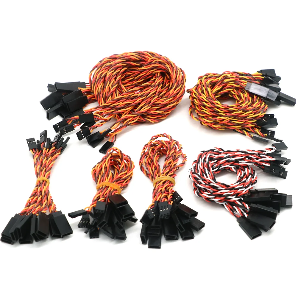 10pcs 10/15/30/50/100cm kabel przedłużacz do serw 30/60 coreFor Futaba JR serwo przeciwzakłóceniowe dla części helikopter RC/