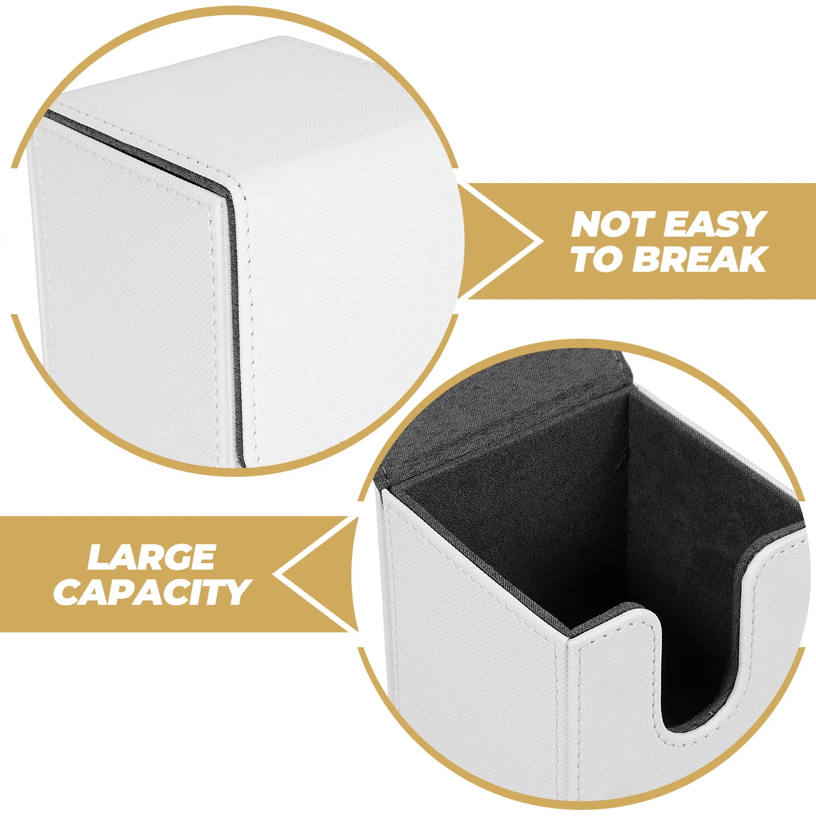 

Decks Card Box PU Large Capacity Smooth Lining Storage for Gaming Cards Playing Card Organizer Compact Size Portable