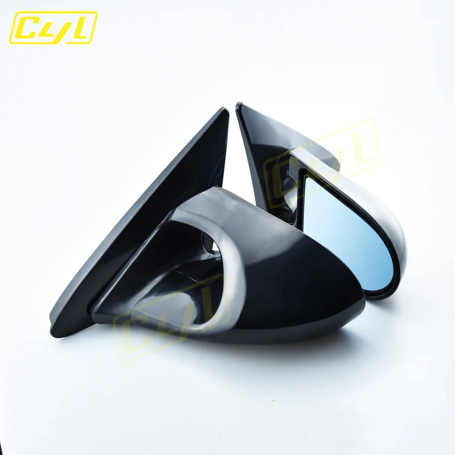 Black Carbon Film Manual Adjustable Racing Car Side Rear View Mirror Spoon Rearview Mirror For Honda Civic EG 4Dr Sedan 92-95