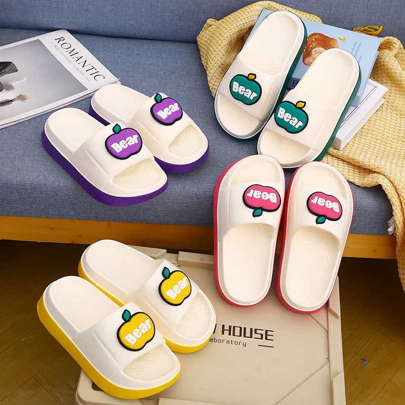 

Summer Women Slippers Thick Sole Non Slip Lightweight Indoor Outdoor Soft Cute Fruit Design Sandals