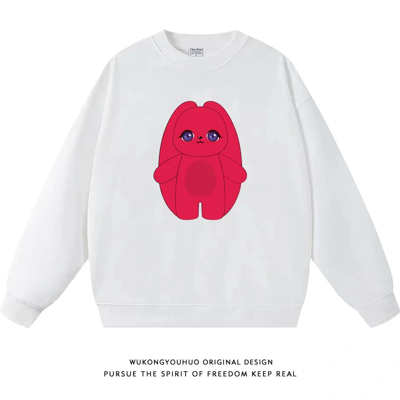 

Красная толстовка Red Rabbit, свободная мужская одежда, фанатская атрибутика GIDLE SONG YUQ Minnie, осенняя сезонная модная уличная одежда