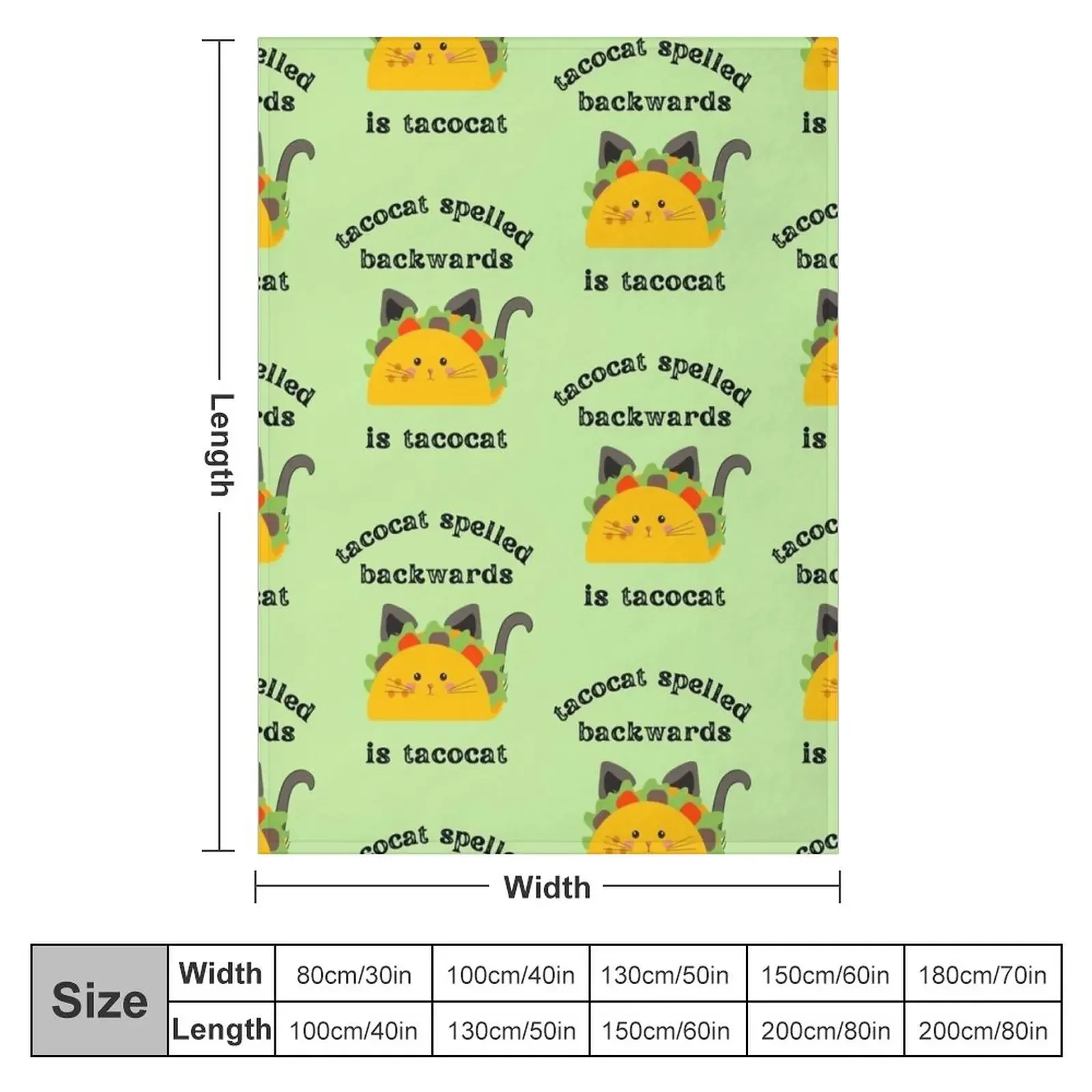 Taco Cat Throw Blanket Decorative Sofa Sofa Multi-Purpose blankets and throws Blankets