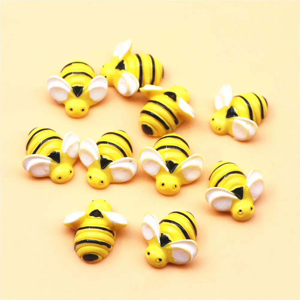 10pcs Kawaii Cartoon Animal Bee Resin Flatback Cabochon DIY Decorative Craft Scrapbooking Accessories,19*20mm
