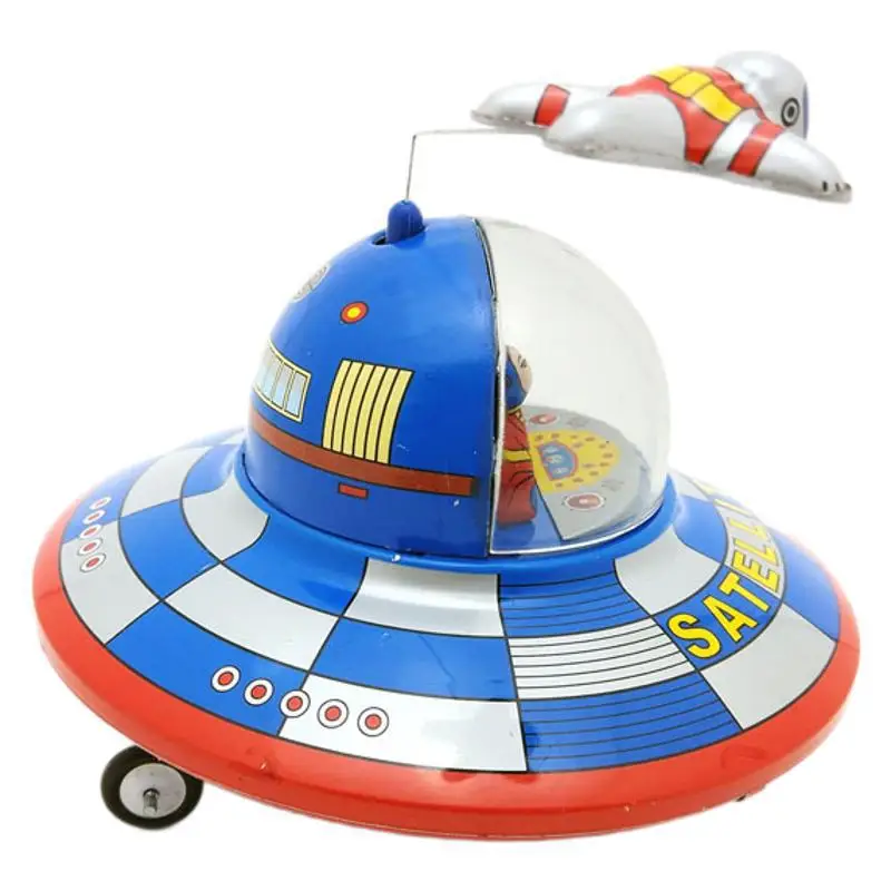 MS635 Space Flying Saucer 7080 Nostalgic Theme ร้านอาหารร้านกาแฟเครื่องประดับของขวัญสร้างสรรค์ของเล่นดีบุก