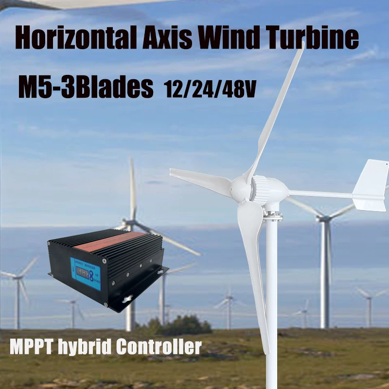 

Horizontal Axis Wind Turbine Generator 25KW Windmill Alternative 12V 24V 48V Low RPM For Home Farm Use With Controller