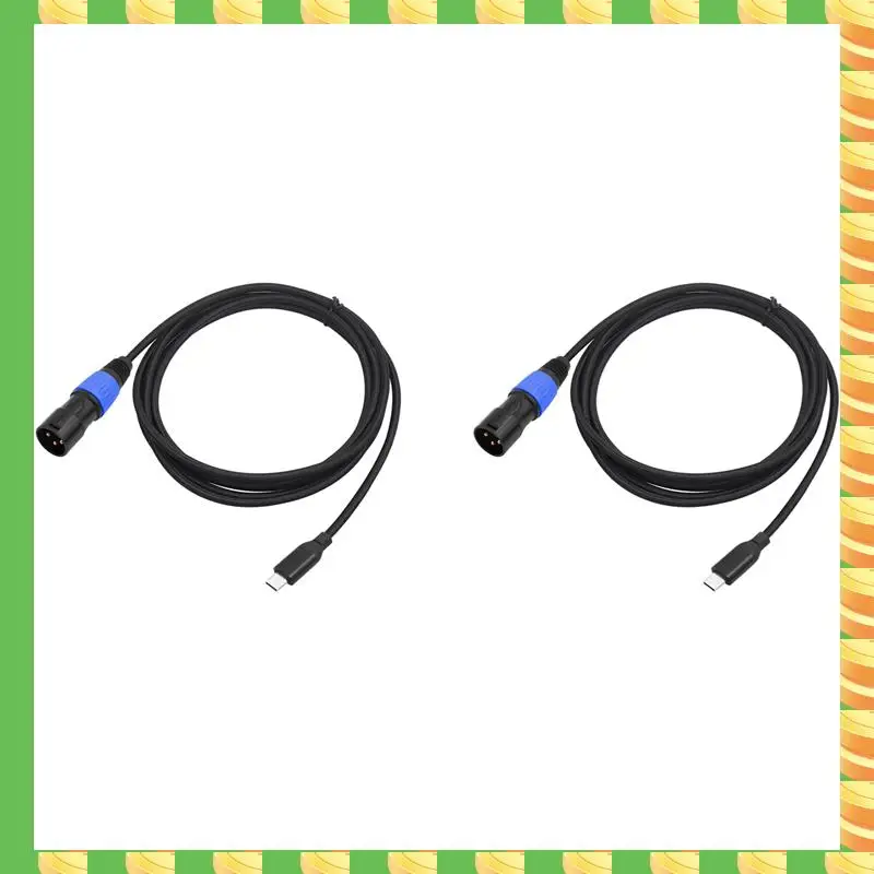 AB53 2X USB-C To XLR 3Pin TYPE-C Male Cable For Mixing Console Amplifier Audio Speakers Mobile Laptops Phones 100Cm