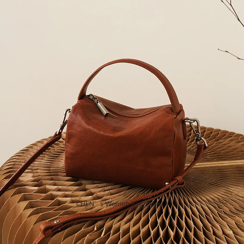 

Retro Classic Cow Leather Shoulder Bags Cow Skin Genuine Crossbody Messenger Bag Designer Women Soft Handbags