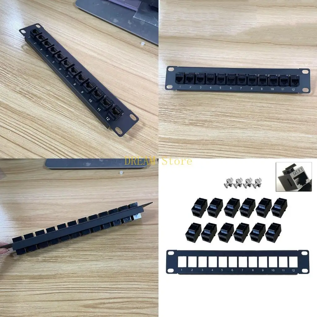 

12 Port Cat6 WallMount Patch Panel 10G Поддержка 1U Сетевая патч патч UTP Best Sale