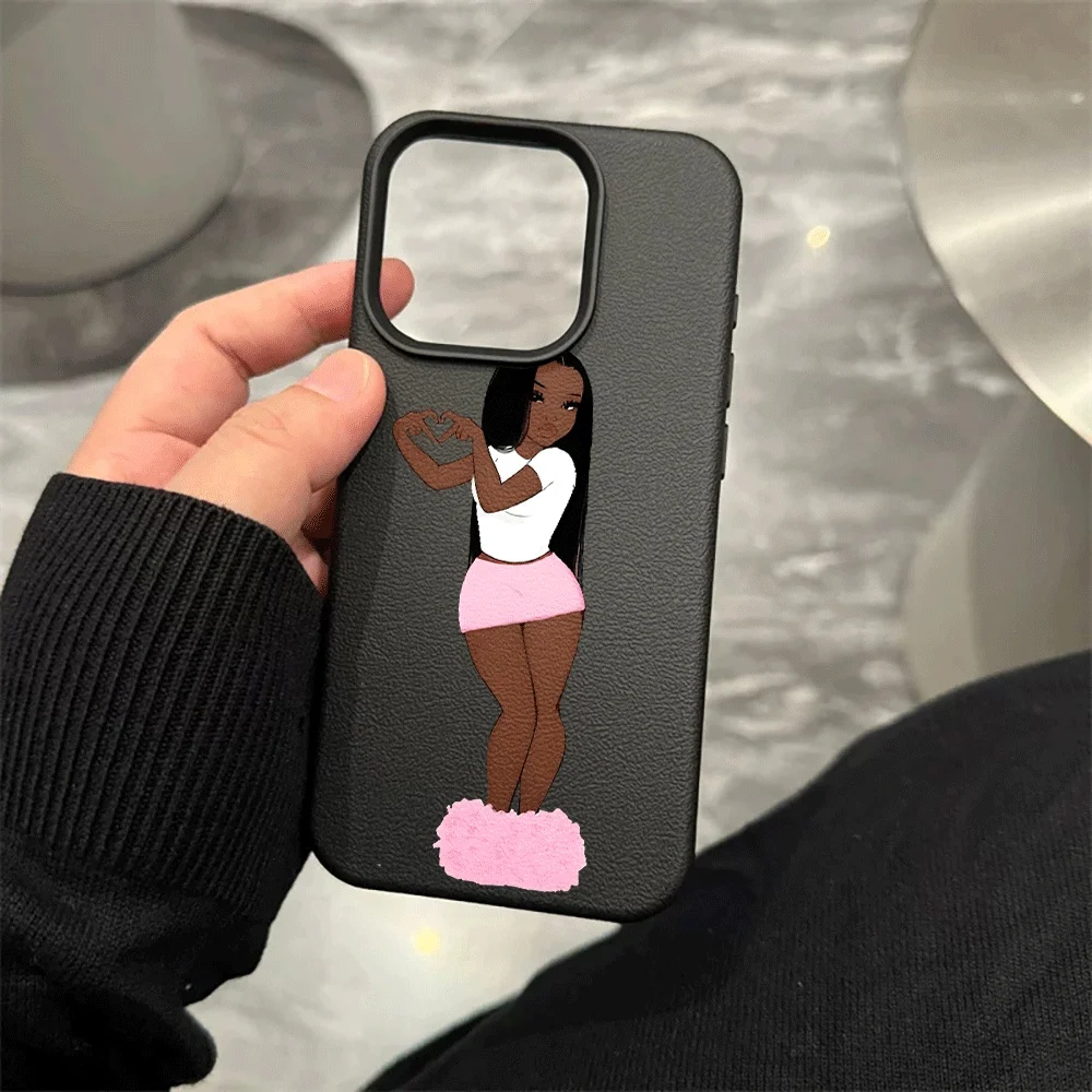 Dunkelhäutige heiße Mädchen Handyhülle für iPhone 17 16 15 14 13 12 Pro Max 16 15 14 Plus 17 16 15 14 Pro 17Air Silikon Matte Hülle – Detail 8