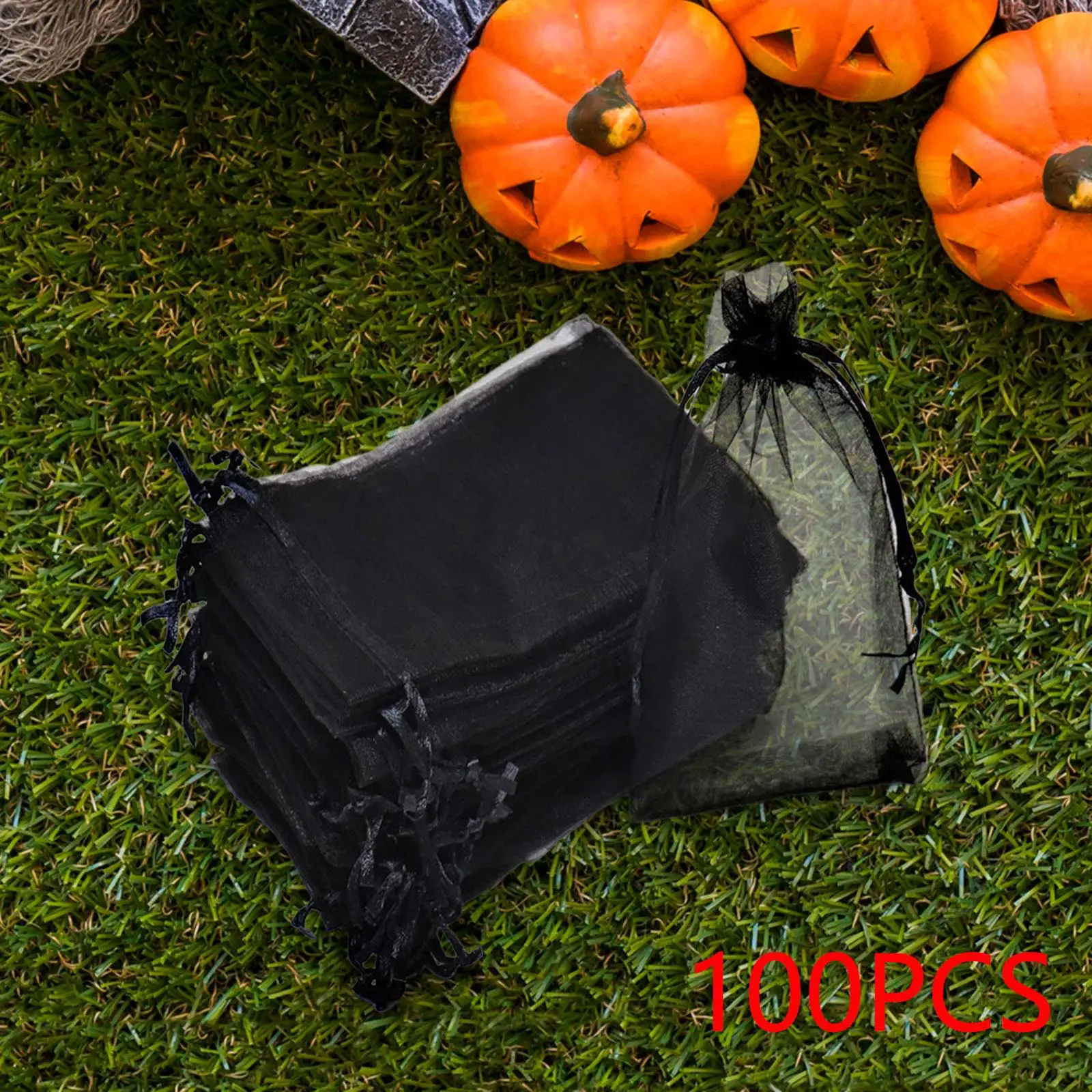 

100Pcs Halloween Gift Bag Drawstring Multifunctional Decor Jewelry Bag for Party Favors Halloween Birthday Thanksgiving Wedding