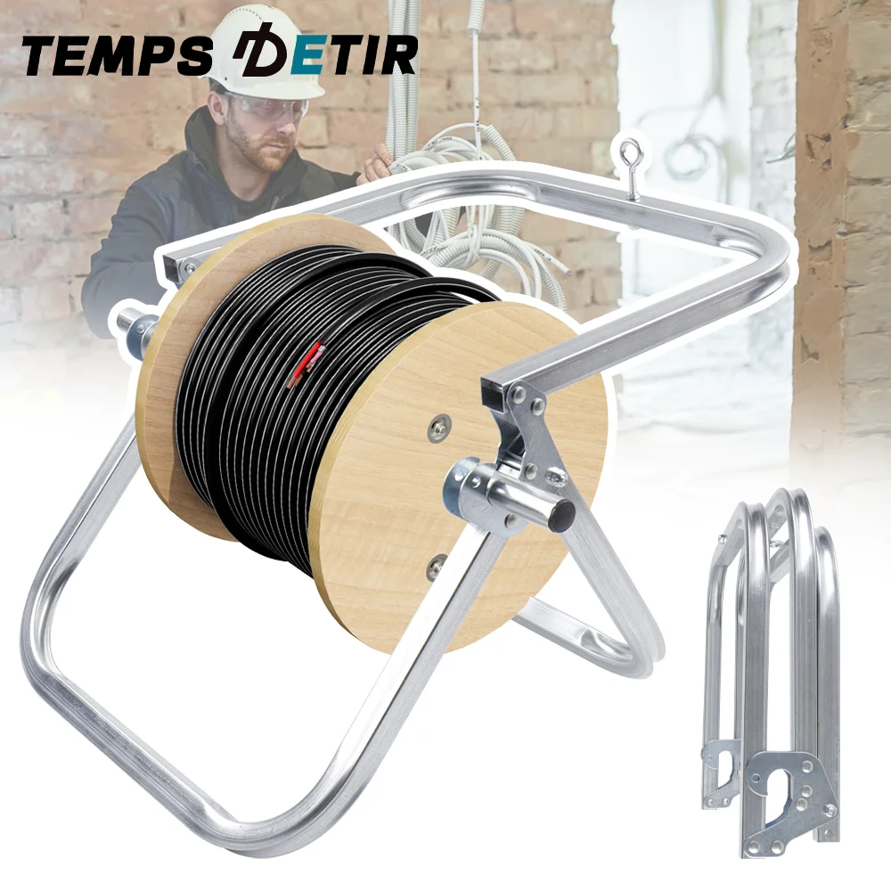 

New Foldable Pay-Off Rack Wire Rack Dispenser Tangle-Free Single Axle Dispenser For FTTH Drop Cable, Network Ropes and Paracords