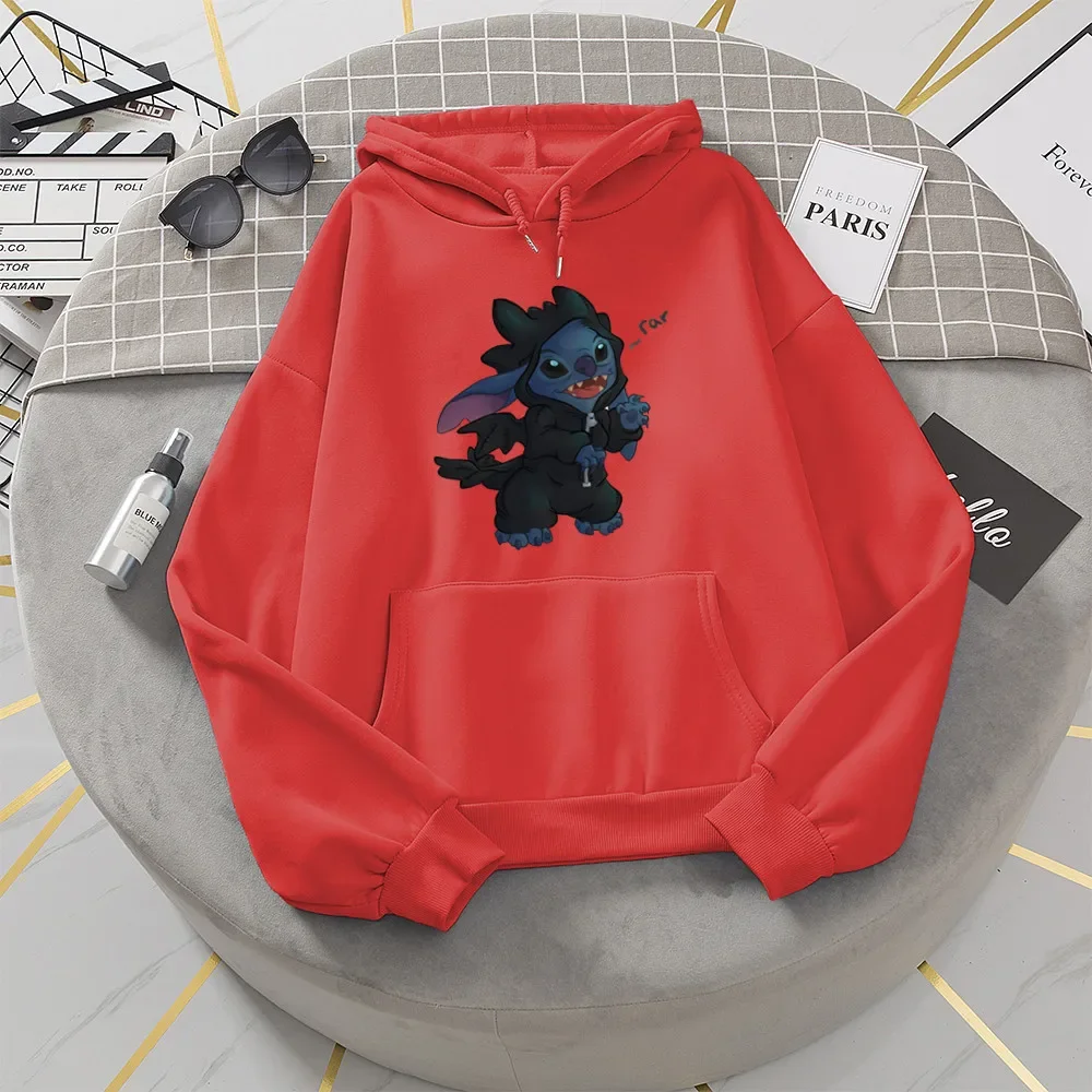 Funny Stitch Hoodies Women Cute Toothless Hoodie Female Printing Cartoon Sweatshirt Winter Harajuku Fleece Tops Clothing