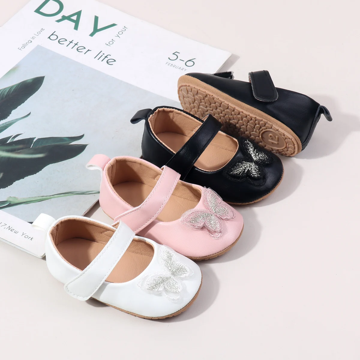 

2025 Spring Autum Baby Girl Shoes Cute Bowknot High Quality PU and TPR Sole Anti-slip Toddler For 0-18M Prewalking Baby Shoes