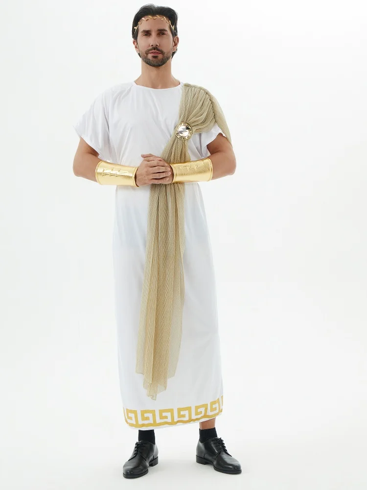 Halloween Cosplay Ancient Greek Gods Zeus Costumes Adult King of Rome Carnival Stage Show Role Play  Party Dress