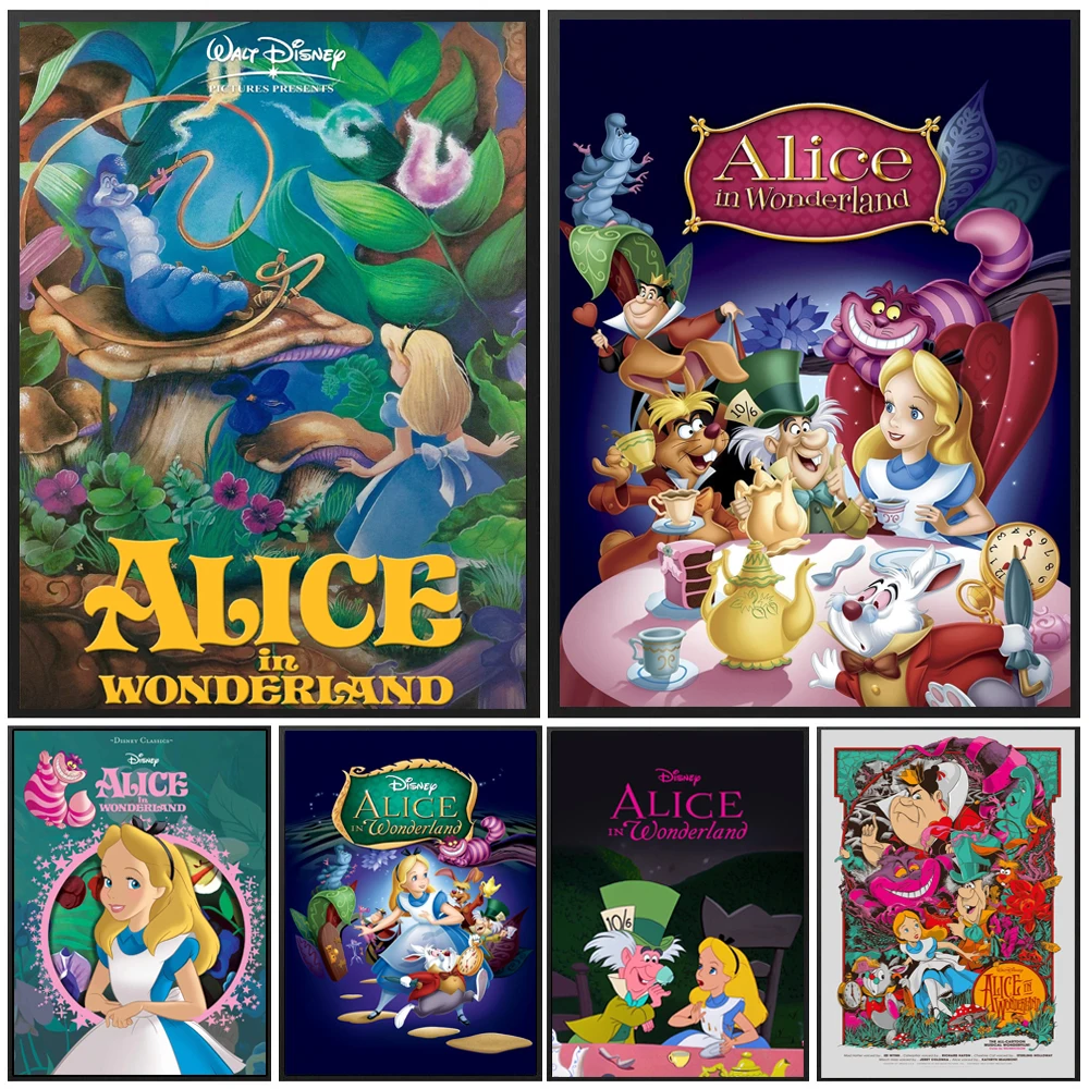 

Disney Classic Anime Movie Alice In Wonderland Poster Disney Anime Wall Art Canvas Painting Prints For Kids Bedroom Home Decor