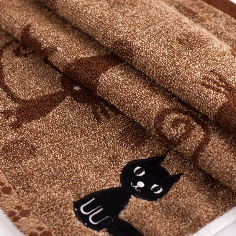 25x50cm High Quality Cute Cat Soft Towels Child Towel Water Absorbing for Home Bathing Shower Cotton Children\'s Face Towel