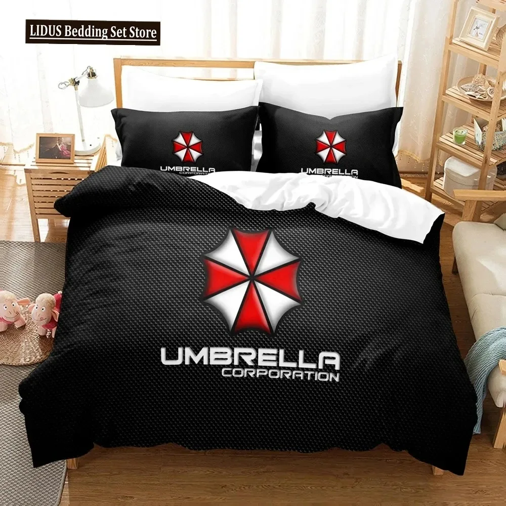 

Corporation Red Umbrella Bedding Set Boys Girls Twin Queen Size Duvet Cover Pillowcase Bed Boys Adult Fashion Home Textileextile