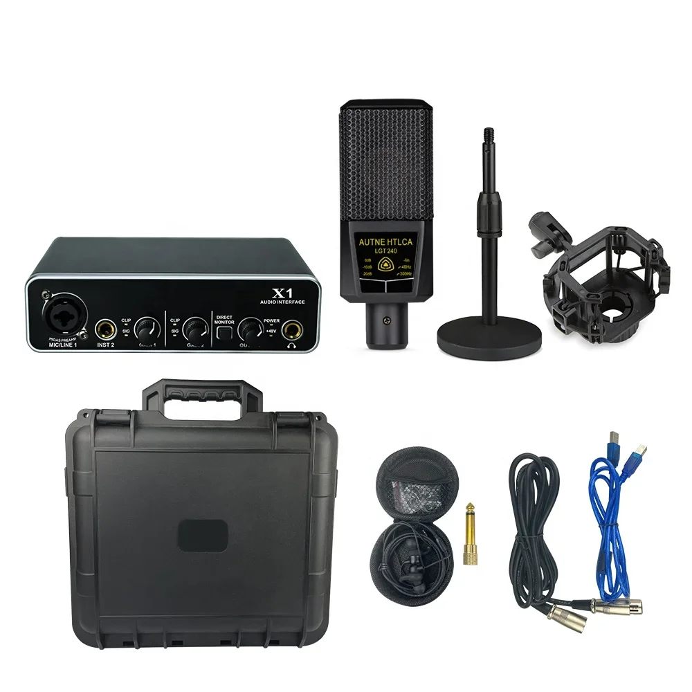 

MY MIC MX20 Good Studio Sound Card Price Equipment Microphone & Accessories Earbuds Full Set For Voice Recording Singing