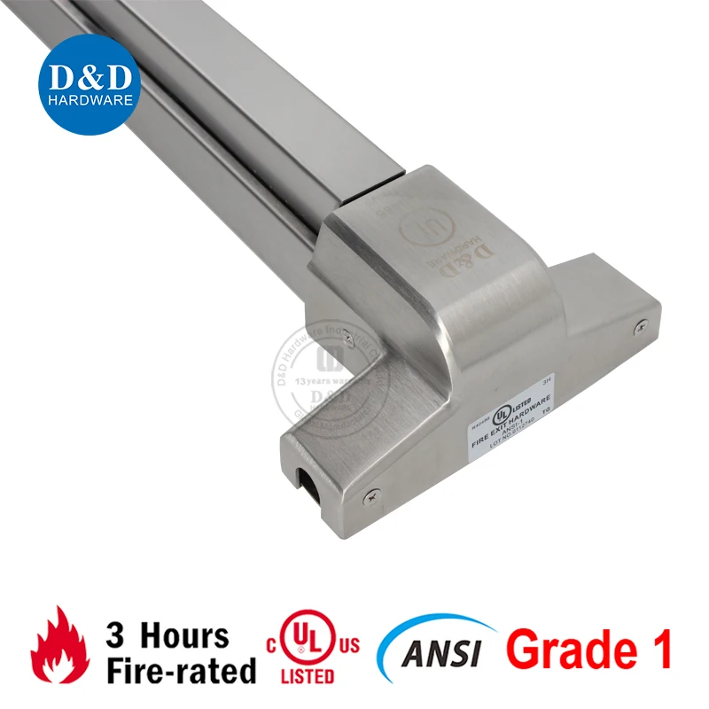 ANSI UL10C UL305 Emergency Door Fire Rated 304 Stainless Steel Security Exit Device Panic Push Bar