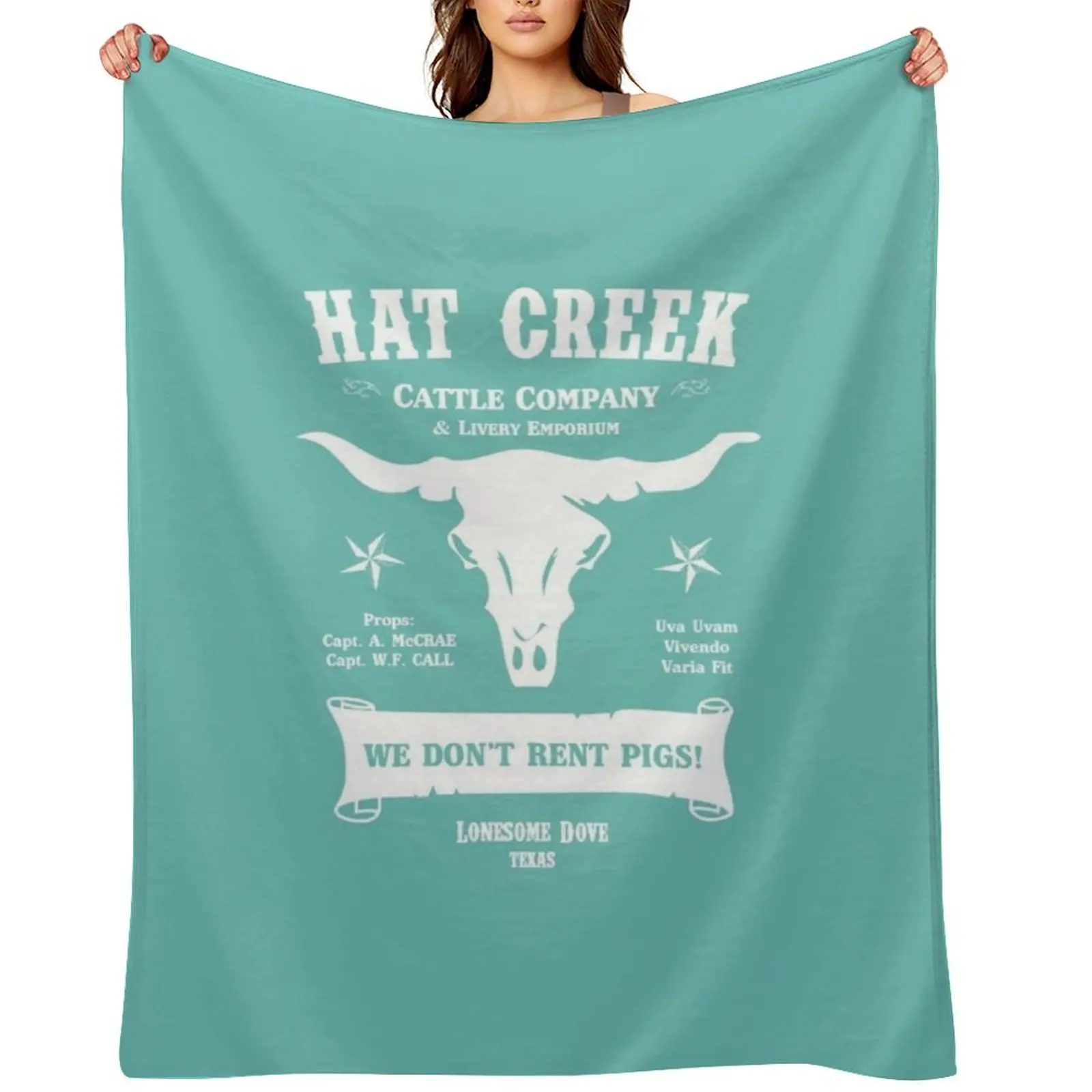 

Hat Creek Cattle Company Lonesome Dove Throw Blanket halloween warm winter Quilt Personalized Gift Blankets