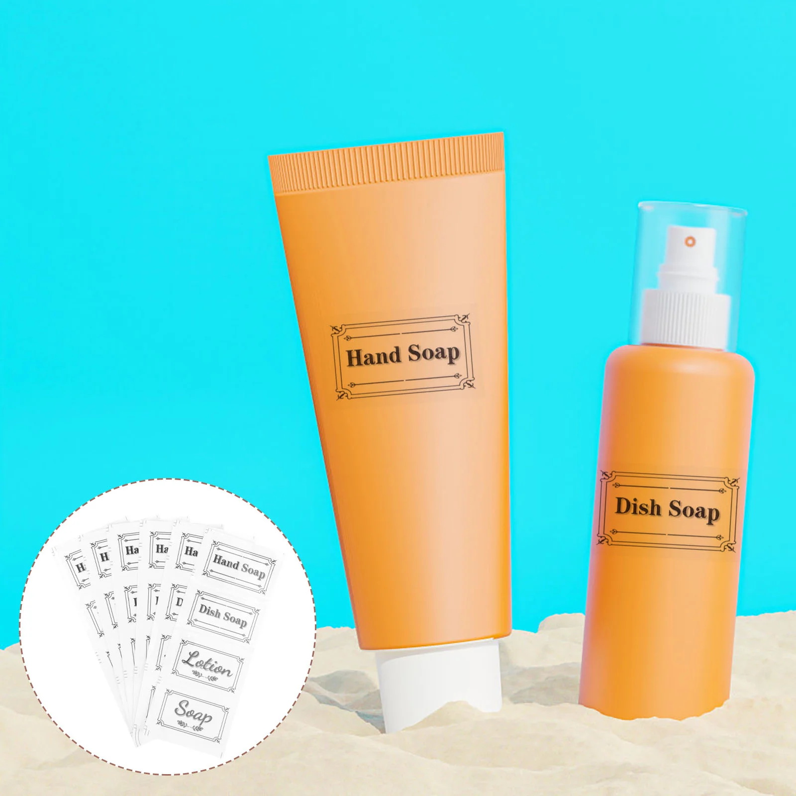 6 Pcs Travel Bottle Shampoo Label Trip Drink Hand Dispenser Paper Lotion Stickers Labels Clear Soap Containers
