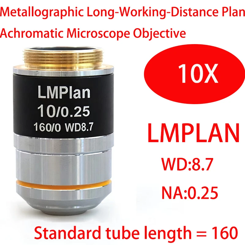5X 10X 20X 50X 100X LMPLAN Metallographic Long-Working-Distance Plan-Apochromatic Finite-Conjugate Objective Lens