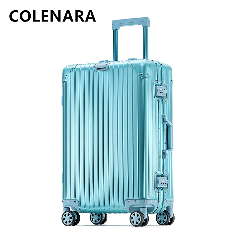COLENARA New Suitcase All Aluminum Magnesium Alloy Boarding Box 20