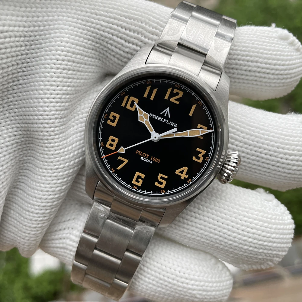 STEELFLIER Offizielle SF740V New Quartz Pilot Series Swiss C3 Luminous 200M Waterproof VH31 Movement Herrenmode Business Watch – Detail 20