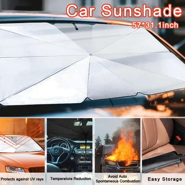 

Front Window Visor Sun Shade Car Windshield Sunshade Cover Foldable Umbrella