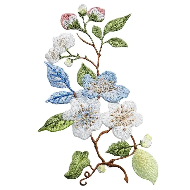 Eleganter Blumen-Stickerei-Aufnäher, 1 Stück, zum Aufbügeln oder Annähen, für Kleidung, Taschen, kreative Dekoration – Detail 8