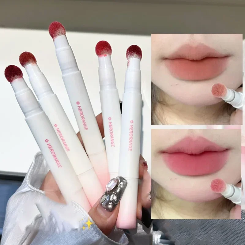 Flauschiger Samt weiche Lippen glasur flüssige Lippenstift creme nackt matt rosarot Pigment wasserdicht lang anhaltende Färbung Wange Lippen tönung Paste