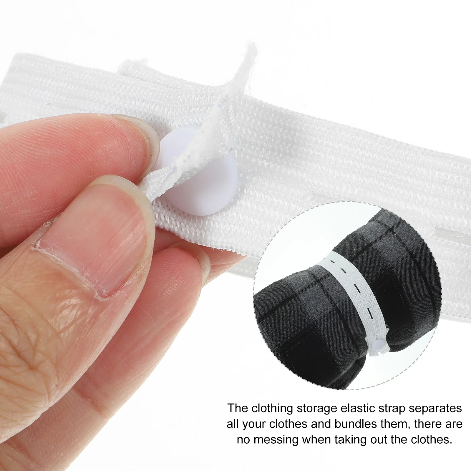 

20Pcs Clothes Storage Straps Roll-Up Clothing Organizer Tool Elastic Garment Storage Bands for Suitcase Bedroom Dormitory